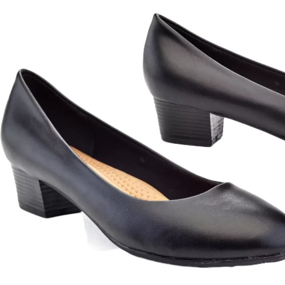 Henry Ferrera Slip On Classic Low Chunky Heal Pump - Picture 6 of 8